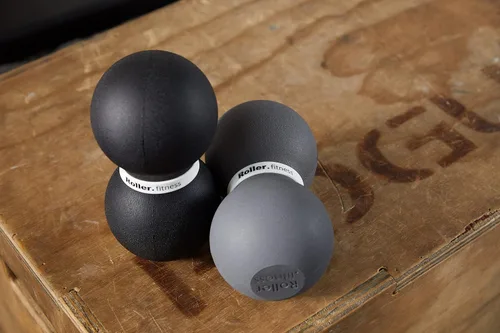 Miniatura 7 de Fitness Infinity Roller, bola de masaje de espuma de maní, rodillo grande de ejercicio doble de 8 pulgadas (gris, estándar)