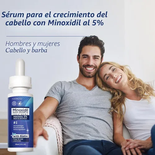 Miniatura 7 de Advanced 5% Minoxidil para mujeres suero de crecimiento del cabello, minoxidil para hombres extra fuerte, solución líquida de minoxidil para cabello