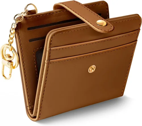 Miniatura 8 de Jogjam Cartera pequeña para mujer, Rfid delgada y compacta para tarjetas de crédito, billetera plegable de piel sintética, bolsillo con cremallera