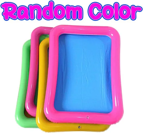 Miniatura 2 de Topwon Bandeja de arena inflable para niños, caja de arena portátil con moldes, color aleatorio (color al azar, 23 x 17)
