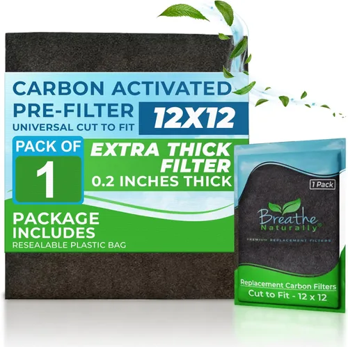 Miniatura 16 de Breathe Naturally Corte Universal para Adaptar Filtro de Aire de Carbón Activado – Filtros de Carbón de Repuesto – Lámina de Carbón de Prefiltro