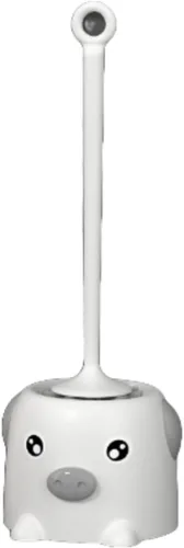 Cepillo de inodoro, lindo cepillo y soporte para inodoro con base en forma de cerdo para baño (blanco)