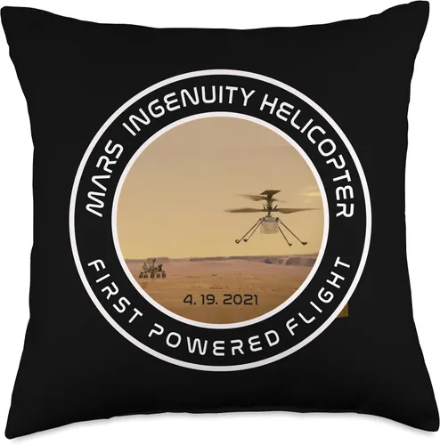 Miniatura 5 de Mars Ingenuity Helicóptero Perseverancia Ropa Mars Ingenuity Helicóptero Flying Perseverance Rover Throw Pillow, 16x16, Multicolor