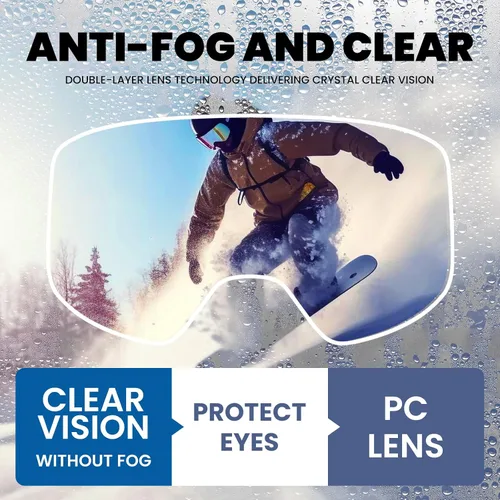 Miniatura 7 de DUCO OTG DCS003 - Gafas de esquí y snowboard para hombres y mujeres, protección UV400, antiniebla, esquí, nieve