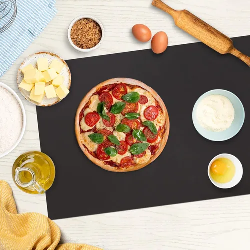 Miniatura 3 de Tapete grande de silicona resistente al calor, 78.7 x 15.7 pulgadas, mantel individual de silicona antideslizante para protector de encimera, Negro