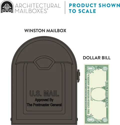 Miniatura 6 de Architectural Mailboxes 8830RZ-10 Buzón de montaje en poste Winston, bronce frotado