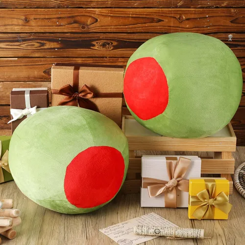 Miniatura 6 de Beeveer Bonita almohada de olivo de olivo decorativa Kawaii para decoración de habitación, regalos de frutas, peluches para abrazar, cojín suave