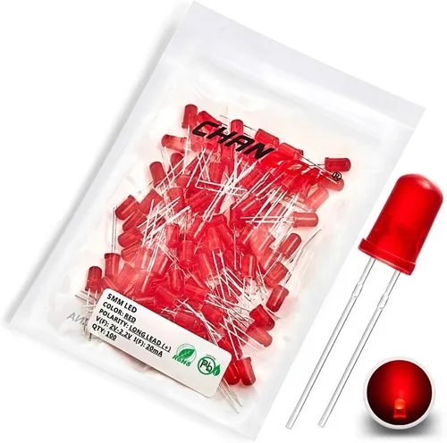 Miniatura 7 de CHANZON Paquete surtido de 60 luces LED de diodo de 0.197 in, lente redonda difusa DC 3V 20mA, lámpara de bombilla de iluminación surtida, variedad