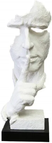 Miniatura 8 de SMRTHMRT Esculturas abstractas de pensadores, estatua creativa de The Thinker, Keep Silence/Silence is Gold Charaters, decoración de oficina en casa