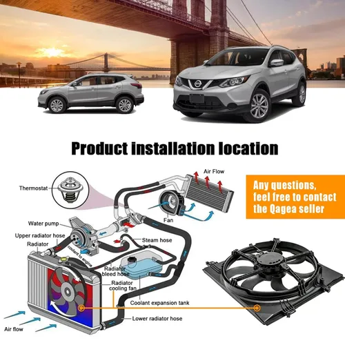 Miniatura 5 de Reemplazo del conjunto del ventilador de refrigeración del radiador para Nissan Rogue Sport 2.0L 2017 2018 2019 2019 reemplaza a 214816MA0A