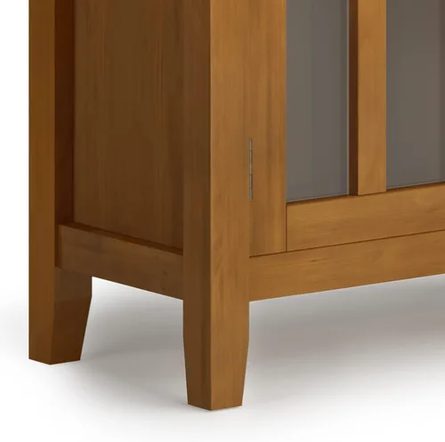 Miniatura 8 de SIMPLIHOME Armario de almacenamiento artesanal, gabinete de almacenamiento bajo de madera maciza de 30 pulgadas de ancho en marrón miel, gabinete