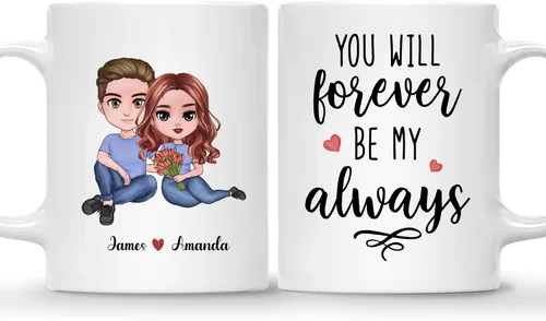 Miniatura 13 de Gossby Taza personalizada para parejas, regalo personalizado para esposa, novia, marido, novio con diseño, nombre, año, San Valentín, aniversario