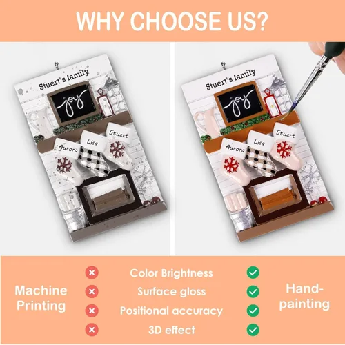 Miniatura 5 de DPDP Adornos de Navidad familiares personalizados 2025 – Calcetines personalizados para árbol de Navidad con nombres, adornos familiares