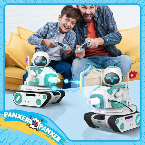 Miniatura 3 de Panxer+Maticontroller - Tanque de batalla RC compatible con robots Eilik en color azul/rosa/DQ/plateado, juguetes de vehículos rastreadores