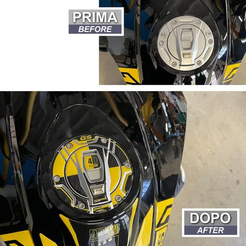 Miniatura 3 de Adhesivos 3D para motocicleta compatibles con BMW R 1250 GS 2021-2024, protección contra golpes y arañazos. Adhesivos de resina fabricados en Italia