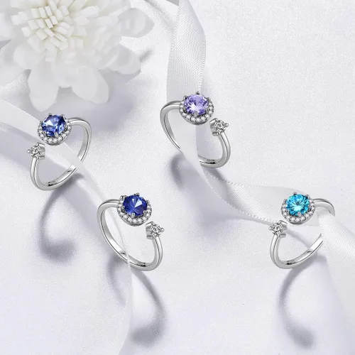 Miniatura 4 de Aurora Tears 925 Sterling Silver 12 Birthstones NecklaceEarringRingBracelet Women Birthstone Pendant Crystal Fashion Birthday Jewelry Christmas Gift