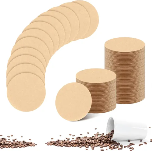 Miniatura 10 de 1000 PIEZAS Filtros de Café Sin Blanquear Papel de Filtro de Café Sin Blanquear Filtros Redondos para Cafetera Compatibles con Filtros de Café y Té