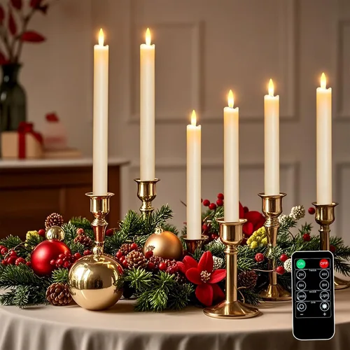 Miniatura 8 de LEDHOLYT Vela Recargable Sin Llama, Vela de Pilar LED Intermitente de Cera Real con Control Remoto y Temporizador, Mecha en Forma de Lágrima, Velas