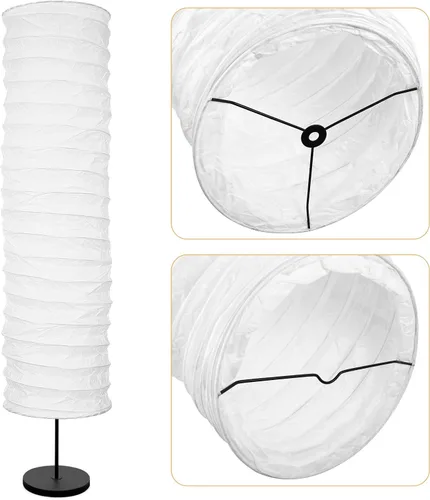 Miniatura 6 de Uonlytech Pantalla de lámpara de pie de papel, estilo nórdico, cubierta de luz de mesa, protector de lámpara de barril para el hogar, hotel, mesita