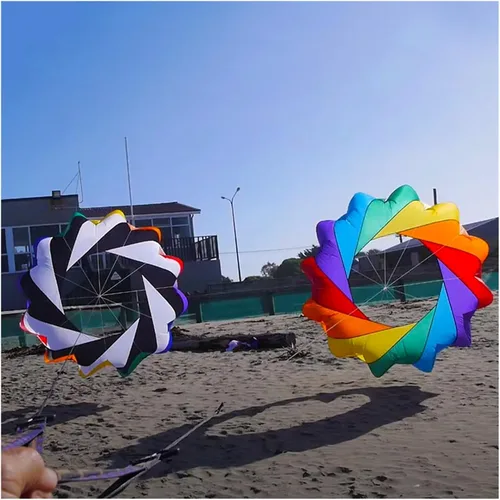 Miniatura 7 de 6.6 ft serpiente Spinning Windsock anillo línea de cometa lavandería inflable show cometa para festival de cometas mejor 30D Ripstop nailon con bolsa