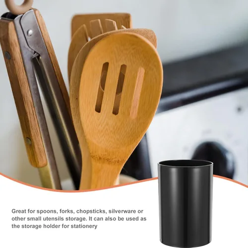Miniatura 4 de UPKOCH Soporte para utensilios de cocina negro, organizador de encimera, tubo de almacenamiento compacto para cubiertos y cubiertos, organizador