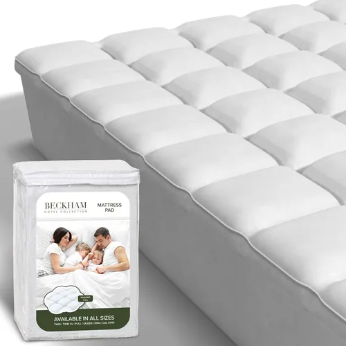Miniatura 10 de Beckham Hotel Collection Cubrecolchón híbrido de tamaño individual (extra acolchado) y protector - Funda de colchón acolchada impermeable