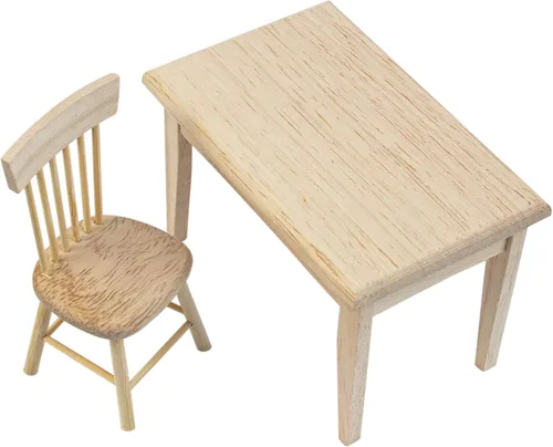 Miniatura 2 de AUEAR, Juego de 5 accesorios de madera para mesa de comedor en miniatura, 1 12