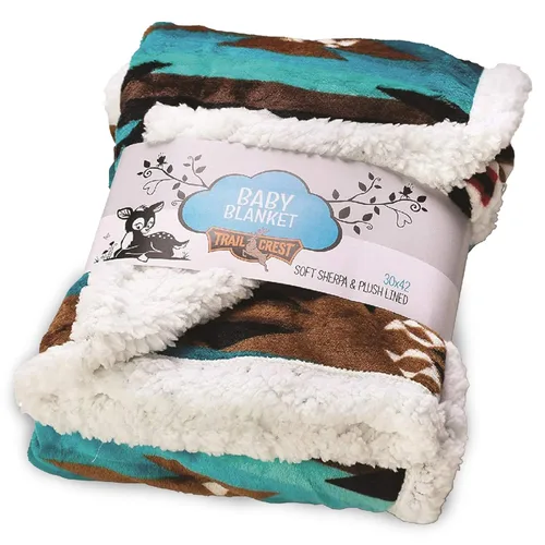 Manta de forro polar sherpa ultrasuave | Manta acogedora de felpa para niños | Reversible con estampados aztecas | Lavable | Tamaño amplio para