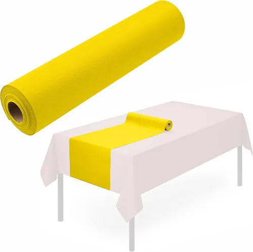 Miniatura 18 de Camino de mesa desechable para mesa de comedor, 16 x 48 pulgadas, paquete de 20 caminos de mesa de papel verde similar al lino para Navidad, fiesta