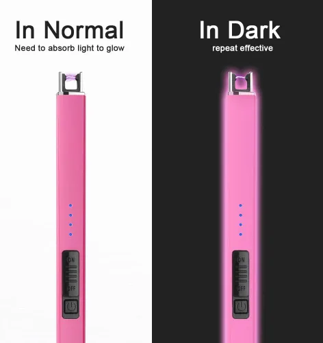 Miniatura 3 de SUPRUS Encendedor fluorescente que brilla en la oscuridad, encendedor eléctrico, encendedor de velas recargable USB, encendedor de arco con Rosa