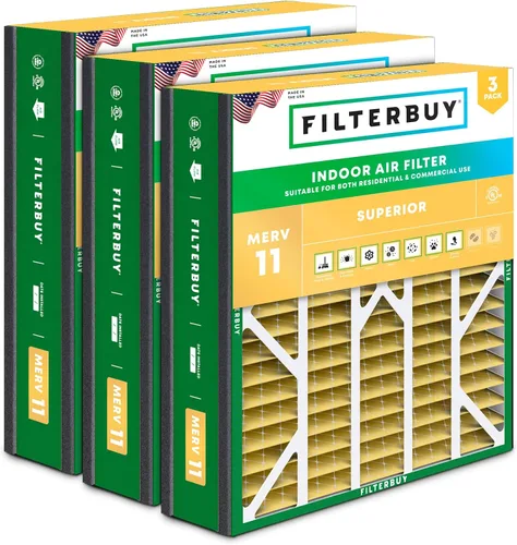 Miniatura 18 de Filterbuy Filtro de aire MERV 11 de 10 x 17 x 2 pulgadas para defensa de mascotas y alergias (paquete de 3), filtros exteriores plisados