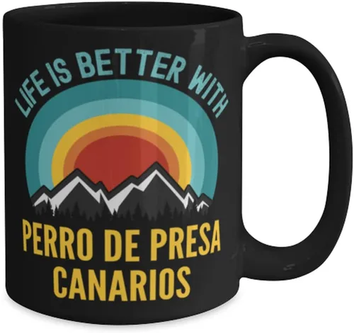 Miniatura 2 de Hogue WS LLC Life Is Better With Perro De Presa Canario - Taza de café (15 onzas), color negro