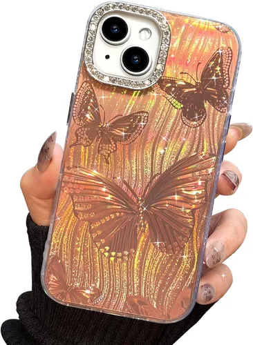 Miniatura 67 de I-MGAE-IN-AR Funda compacta para iPhone 11, diseño de mariposa, marco de protección de lente de cámara con diamante 3D, bonitas fundas protectoras