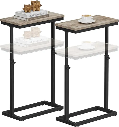 Miniatura 15 de TUTOTAK Mesa auxiliar, mesa auxiliar, mesa de sofá alta, mesa de sofá, sala de estar, dormitorio, negro TB01BK083P