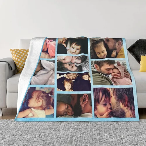 Miniatura 13 de Manta personalizada con foto, mantas de pollo personalizadas para niña, regalo de niño, manta familiar personalizada de franela polar con foto