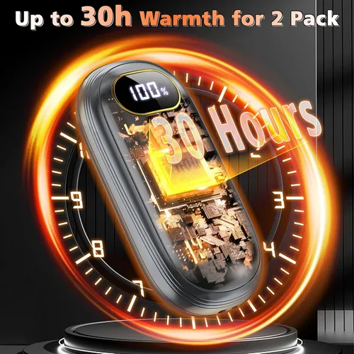 Miniatura 2 de Calentadores de Manos Recargables - Calentadores de Manos Eléctricos Paquete de 2 con Calefacción de Doble Cara para 15Hrs de Calor, Pantalla LED