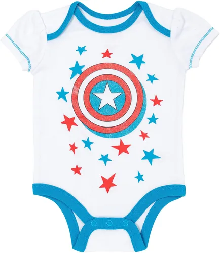 Miniatura 3 de Marvel Vengadores Capitán Marvel Capitán América Spiderman - Body de manga corta y diadema para bebés recién nacidos a bebés