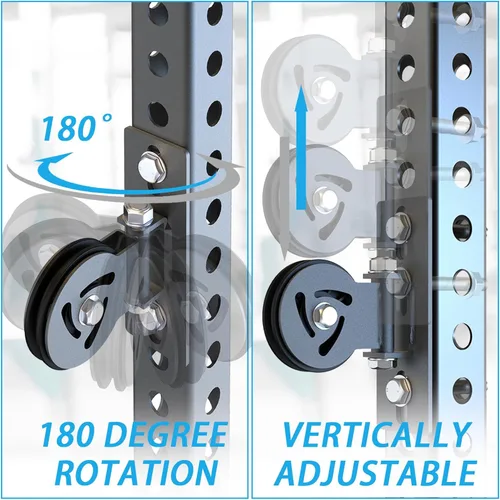 Miniatura 2 de J Bryant Sistema de polea para rack de alimentación – Se adapta al tamaño de agujero de 5/8 pulgadas, accesorio de polea de cable para bastidores