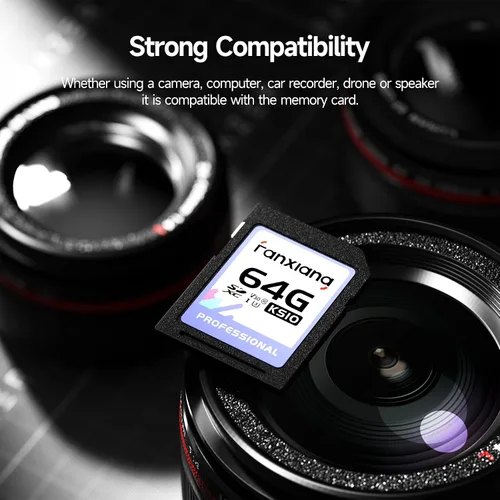 Miniatura 2 de fanxiang Tarjeta de memoria SDXC de 64 GB, UHS-I, C10, U3, V30, video Full HD y 4K, hasta 100/45 MB/s de lectura/escritura, para entusiastas