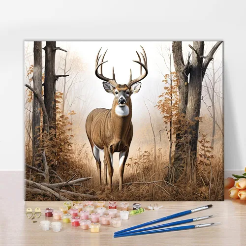 Miniatura 10 de TUMOVO Pintura por números para adultos y niños, rana sentada en una rama, pintura por números, pinturas al óleo, artes y manualidades, kits