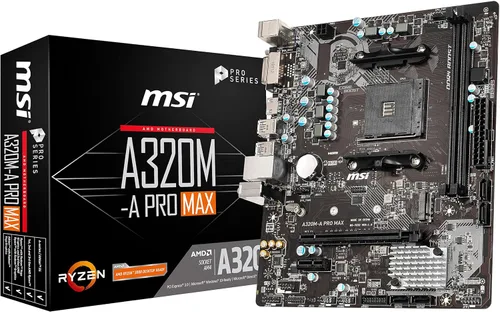 Miniatura 8 de MSI ProSeries AMD A320 1ª, 2ª y 3ª generación Cumple con Ryzen AM4 DDR4 HDMI DVI USB 3 Micro-ATX Placa base (A320M-A PRO)