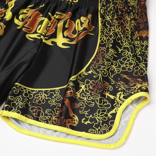 Miniatura 5 de MSemis Pantalones cortos de Muay Thai para hombre, para adultos, para lucha contra las artes marciales, pantalones cortos de kickboxing