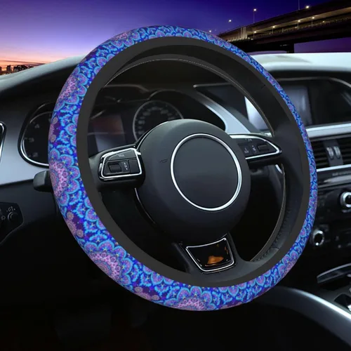Miniatura 41 de Funda para volante MINIOZE de ojos malvados azules con luna mágica, accesorios para automóvil, linda para mujeres y niñas, universal de 15 pulgadas