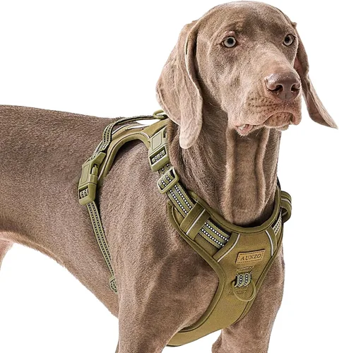 Miniatura 22 de Arnés para perro sin tirones para perros medianos, chaleco reflectante ajustable con asa, para entrenamiento, senderismo, caminar, chaleco gris a