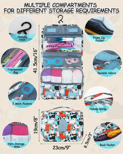 Miniatura 3 de Aeelike Kit de ganchillo con bolsa para viajes, kit fácil de aprender a ganchillo para principiantes de todas las edades, el kit de inicio