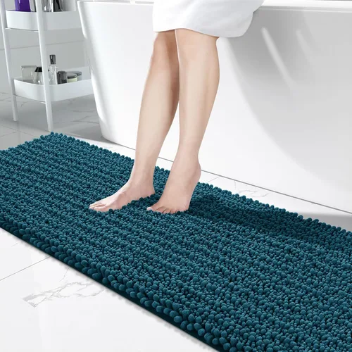 Miniatura 34 de Yimobra Alfombras de Baño Antideslizantes Lavables - Alfombra de Baño de Chenilla Ultra Suave Absorbente, Alfombra Peluda de Secado Rápido para Negro