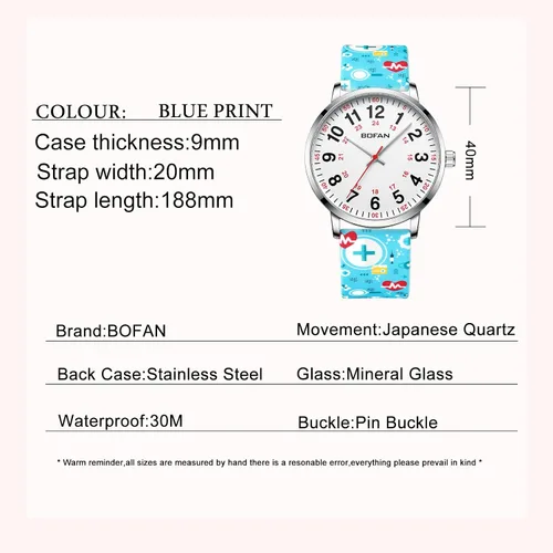 Miniatura 5 de BOFAN Reloj de enfermera para enfermeras profesionales médicos estudiantes médicos con varios colores médicos esfera fácil de leer segunda mano
