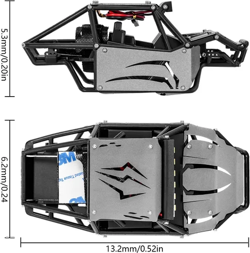 Miniatura 2 de INJORA Carcasa de Buggy de Roca de Nailon de 1.59 oz con Paneles de Araña de Aluminio para 1/24 RC Crawler Car Axial SCX24 C10 JLU Bronco Base Camp