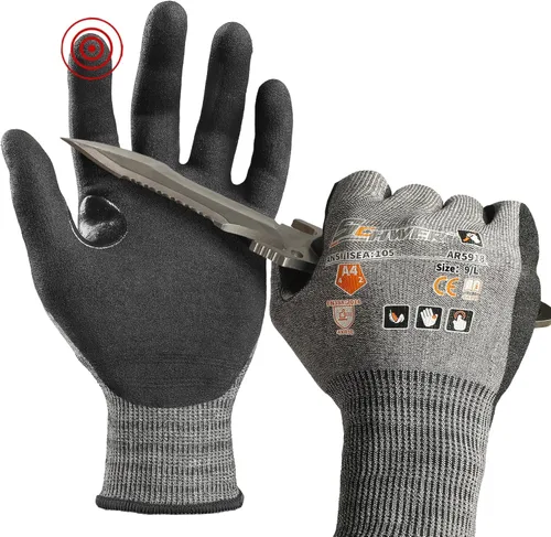 Miniatura 9 de Schwer A4 AIR-SKIN - Guantes de trabajo resistentes a los cortes con extremadamente ligeros y delgados, guantes de agarre para pesca, trabajo