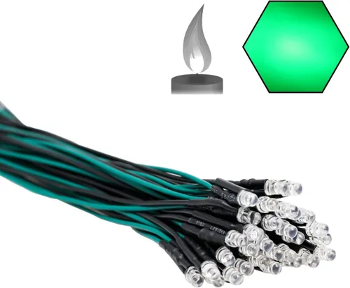 Miniatura 50 de 30 piezas de luces LED UV de 12 voltios, 3 mm, diodo emisor precableado, 20 cm, DC 12 V, lente transparente, luz LED ultravioleta, pequeñas lámparas